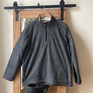 Orvis Gray Sherpa Lined 1/4 Zip Pullover Size L